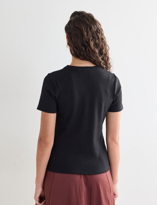 Mineral Hazel Rib Short Sleeve Tee, Black product photo View 02 L