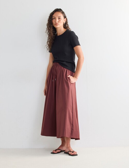 Mineral Hazel Rib Short Sleeve Tee, Black product photo View 03 L