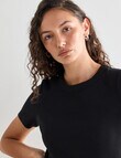 Mineral Hazel Rib Short Sleeve Tee, Black product photo View 05 S