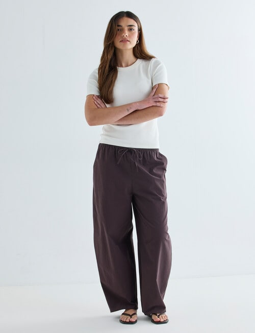 Mineral Hazel Rib Short Sleeve Tee, Ivory product photo View 03 L