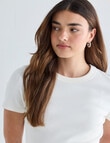 Mineral Hazel Rib Short Sleeve Tee, Ivory product photo View 04 S