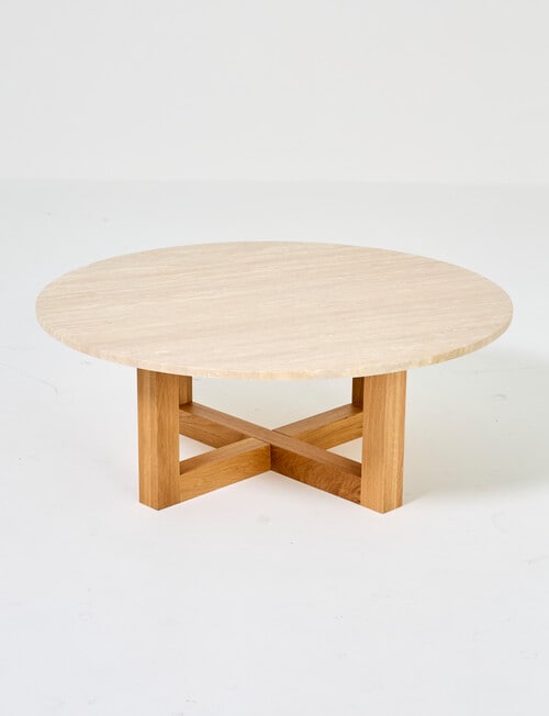 Marcello&Co Byron Round Coffee Table, Travertine product photo