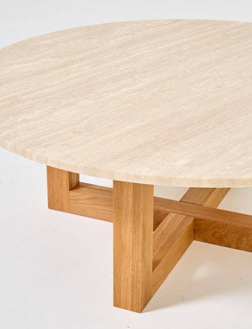 Marcello&Co Byron Round Coffee Table, Travertine product photo View 03 L