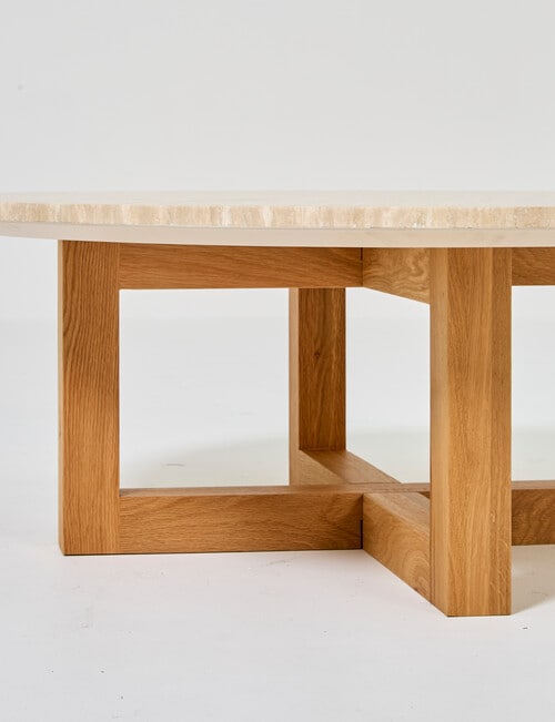 Marcello&Co Byron Round Coffee Table, Travertine product photo View 04 L