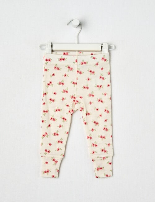 Milly & Milo Merino Flower Legging, Ballet Pink product photo