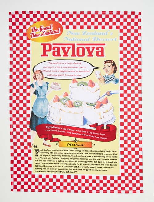 New Zealand Recipe Tea Towel, Set of 2, Red & Mustard product photo View 03 L