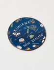 New Zealand Kiwiana Round Cork Coasters, Set of 6, Navy product photo View 03 S