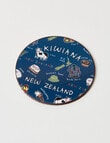 New Zealand Kiwiana Round Cork Coasters, Set of 6, Navy product photo View 04 S