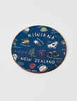 New Zealand Kiwiana Round Cork Coasters, Set of 6, Navy product photo View 05 S