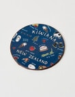 New Zealand Kiwiana Round Cork Coasters, Set of 6, Navy product photo View 06 S