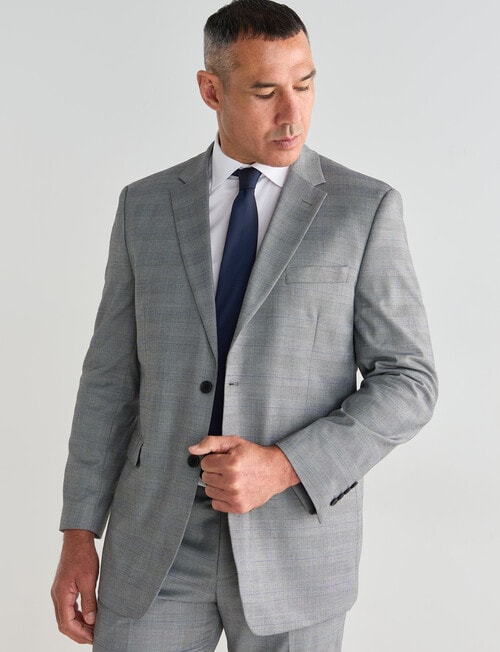 Laidlaw + Leeds Classic Windowpane Jacket, Grey product photo View 06 L