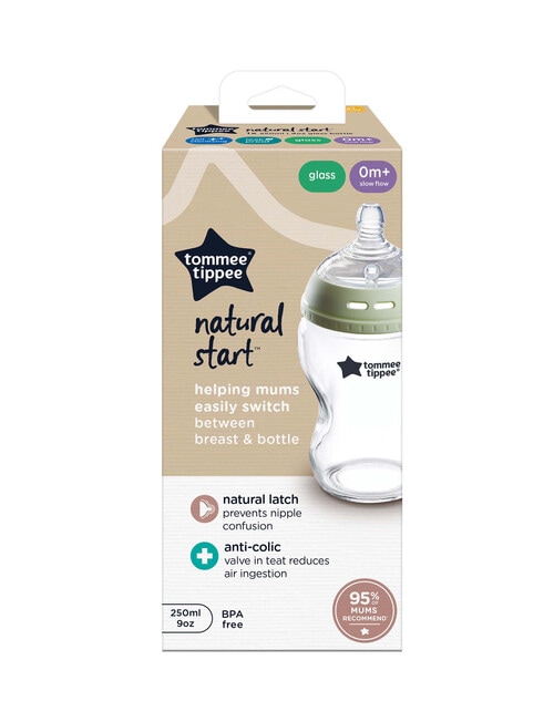 Tommee Tippee Natural Start Glass Bottle, 250ml product photo View 02 L