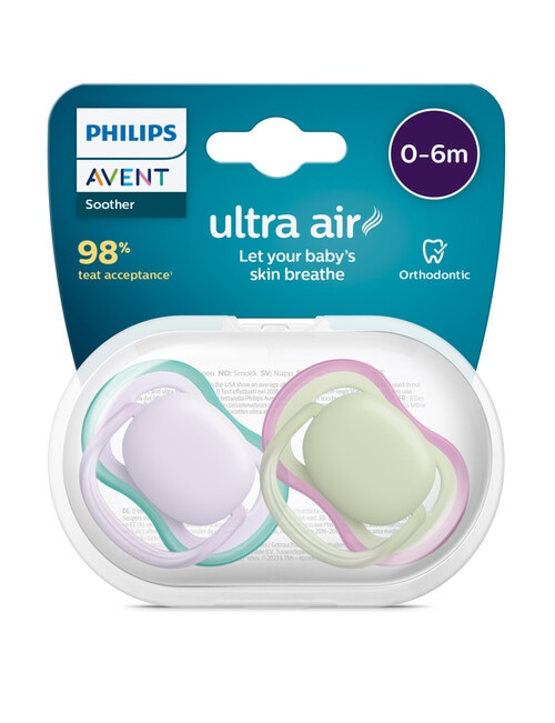 Avent Ultra Air Soother, 2-Pack, 0-6m, Assorted product photo View 02 L