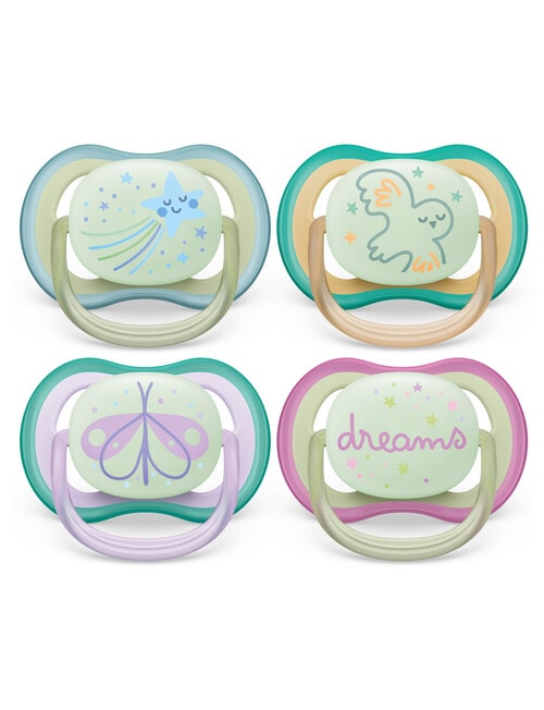 Avent UltraAir Night Soother, 0-6m, 2-Pack, Assorted product photo