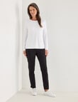 Ella J Classic Pull-On Bengaline Pant, Black product photo View 03 S
