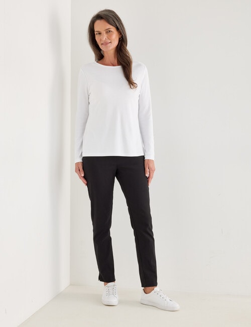 Ella J Classic Pull-On Bengaline Pant, Black product photo View 03 L