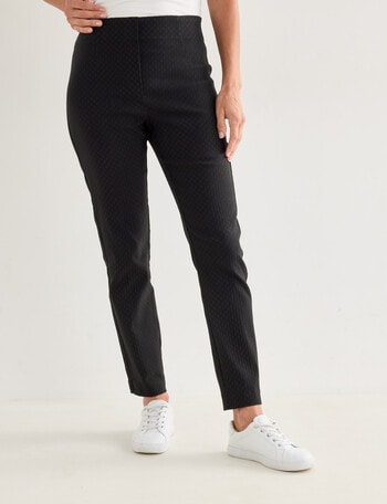 Ella J Classic Pull-On Bengaline Pant, Black Spot product photo