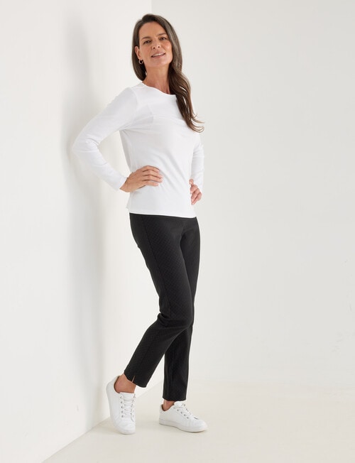 Ella J Classic Pull-On Bengaline Pant, Black Spot product photo View 03 L