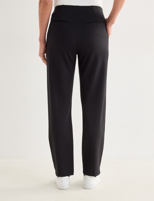 Ella J Ponte Straight Leg Pant, Shorter Length, Black product photo View 02 L