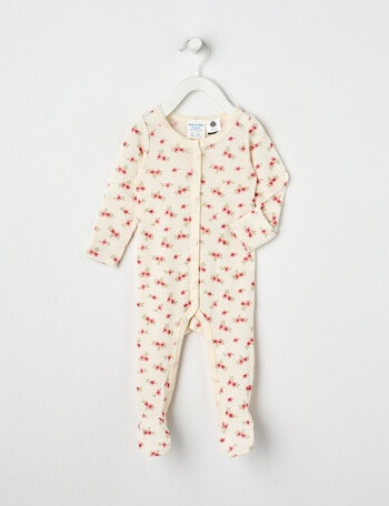 Milly & Milo Flower Merino Sleepsuit, Ballet Pink product photo