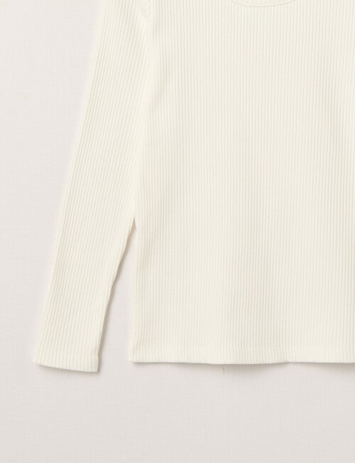 Mac & Ellie Long Sleeve Rib Tee, Vanilla product photo View 02 L