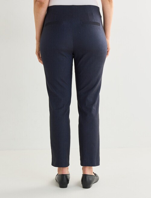 Ella J Classic Bengaline Shorter Length Pull On Pant, Washed Navy product photo View 02 L