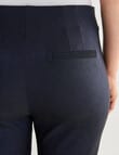 Ella J Classic Bengaline Shorter Length Pull On Pant, Washed Navy product photo View 04 S