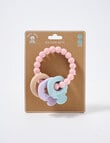Teeny Weeny Silicone & Beech Wood Teether Keys, Pink product photo View 02 S