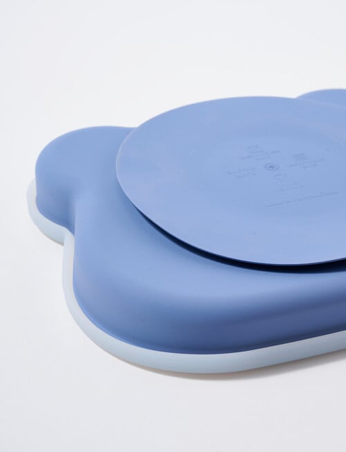 Teeny Weeny Silicone Bear Plate & Cutlery Set, Blue product photo View 04 L
