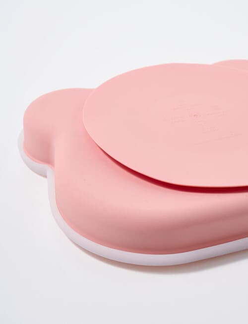 Teeny Weeny Silicone Bear Plate & Cutlery Set, Pink product photo View 04 L