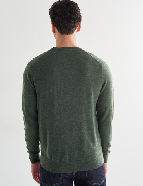 North South Merino Crew Neck Jumper, Sage product photo View 02 L