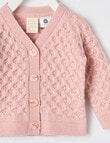 Little Bundle Merino Knit Cardigan, Ballet Pink product photo View 02 S