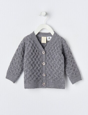 Little Bundle Merino Knit Cardigan, Velveteen product photo