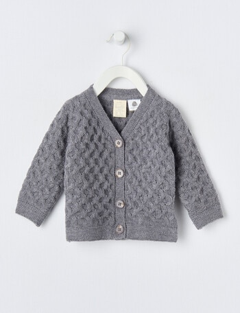 Little Bundle Merino Knit Cardigan, Velveteen product photo