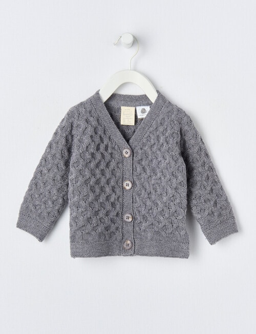 Little Bundle Merino Knit Cardigan, Velveteen product photo