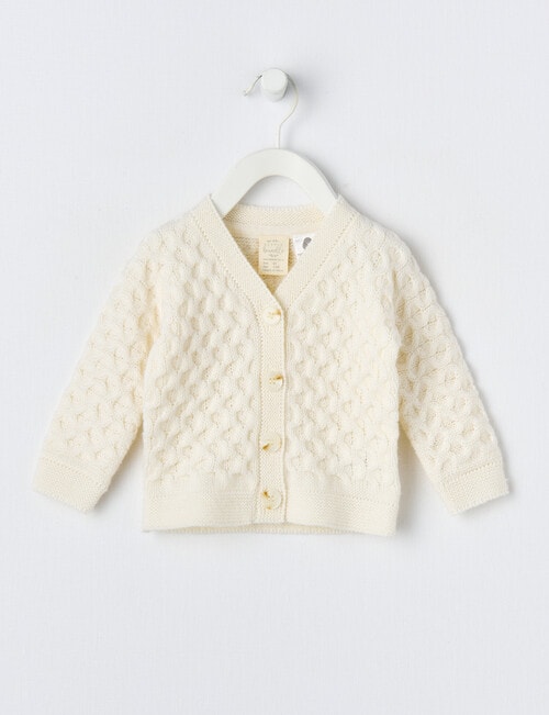 Little Bundle Merino Knit Cardigan, Vanilla product photo