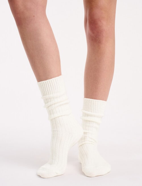 Ambra Slouchy Home Sock, Buttercream product photo View 03 L