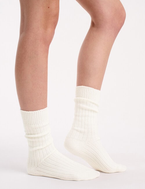 Ambra Slouchy Home Sock, Buttercream product photo View 04 L