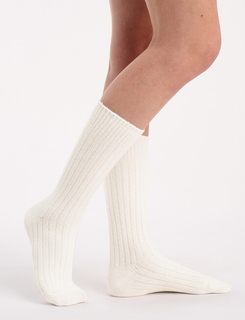 Ambra Slouchy Home Sock, Buttercream product photo View 06 L