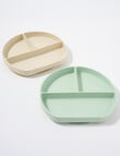 Teeny Weeny Silicone Suction Divider Plates, 2-Pack, Green product photo