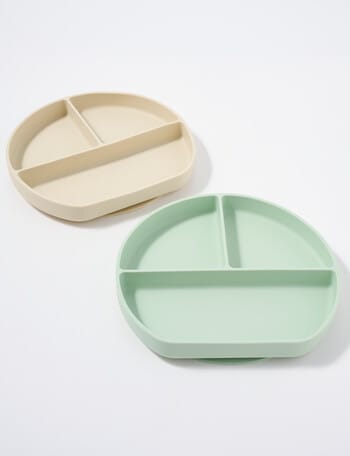 Teeny Weeny Silicone Suction Divider Plates, 2-Pack, Green product photo