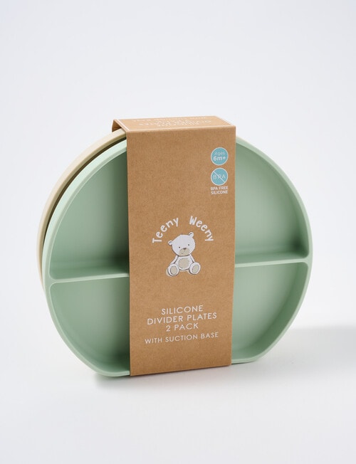 Teeny Weeny Silicone Suction Divider Plates, 2-Pack, Green product photo View 02 L