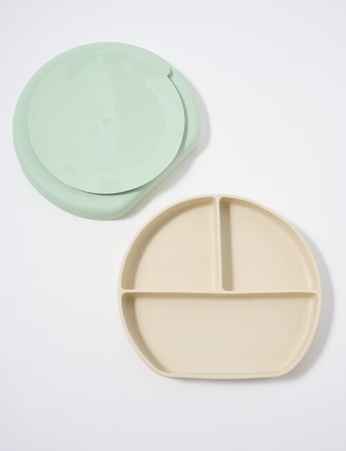 Teeny Weeny Silicone Suction Divider Plates, 2-Pack, Green product photo View 03 L