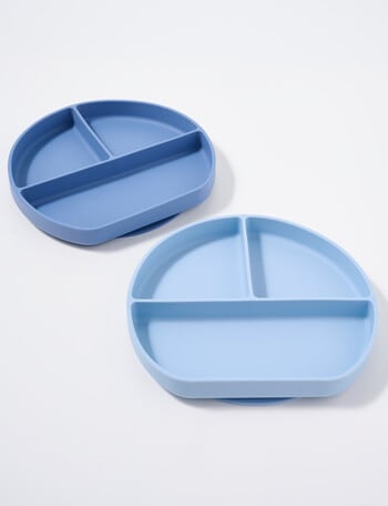 Teeny Weeny Silicone Suction Divider Plates, 2-Pack, Blue product photo