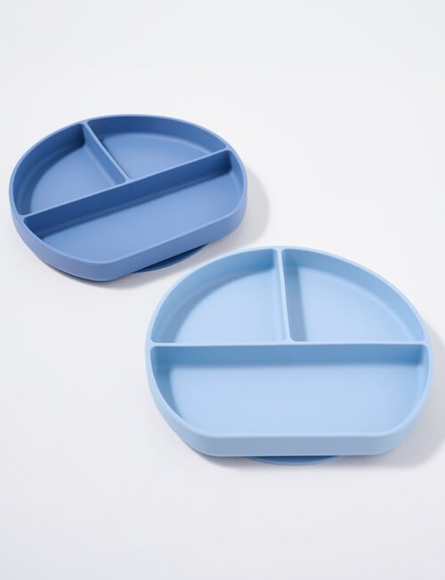 Teeny Weeny Silicone Suction Divider Plates, 2-Pack, Blue product photo
