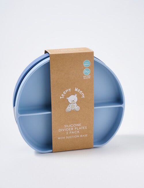Teeny Weeny Silicone Suction Divider Plates, 2-Pack, Blue product photo View 02 L