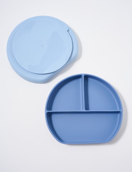 Teeny Weeny Silicone Suction Divider Plates, 2-Pack, Blue product photo View 03 L