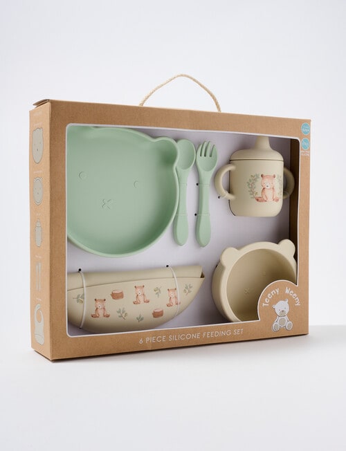 Teeny Weeny Silicone My First Feeding Set, 6-Piece, Bear product photo View 02 L