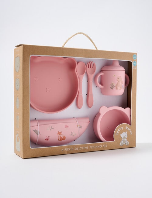 Teeny Weeny Silicone My First Feeding Set, 6-Piece, Meadow product photo View 02 L