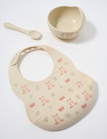 Teeny Weeny Silicone My First Feeding Set, 3-Piece, Bear product photo